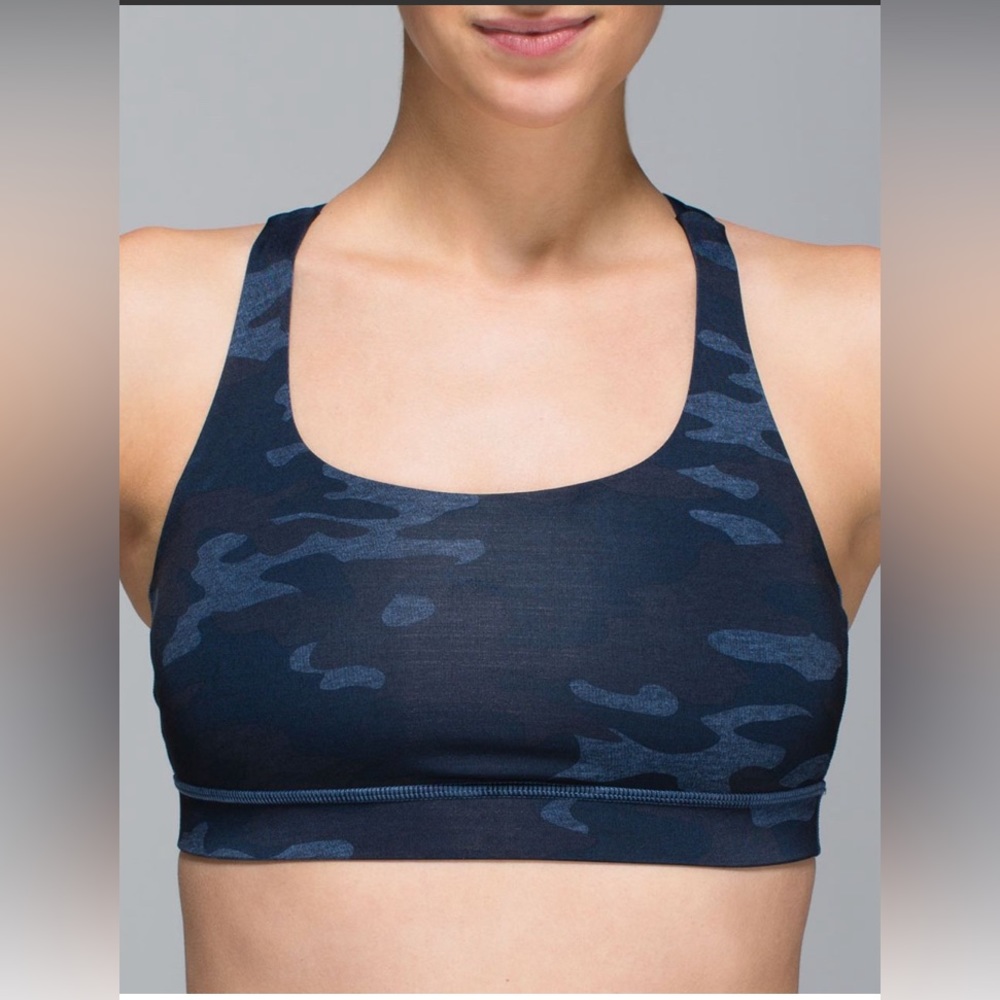 NWOT Lululemon Energy Bra Camo Blue Black